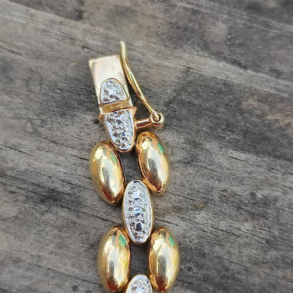 Ross-Simons 14k Vermeil Sterling Silver Diamond Bracelet - Picture 4 of 8